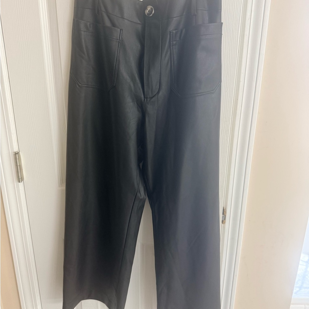 Anthropologie Maeve Black Leather Pants
